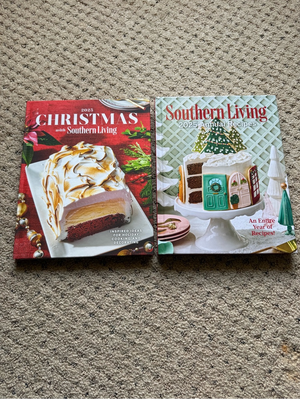 2025 Southern Living Hardback Cookbook/Christmas/Holiday/Decorating  Lot of 2